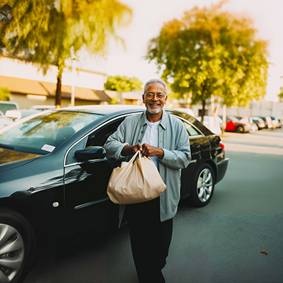 Man who used ride to pick up groceries